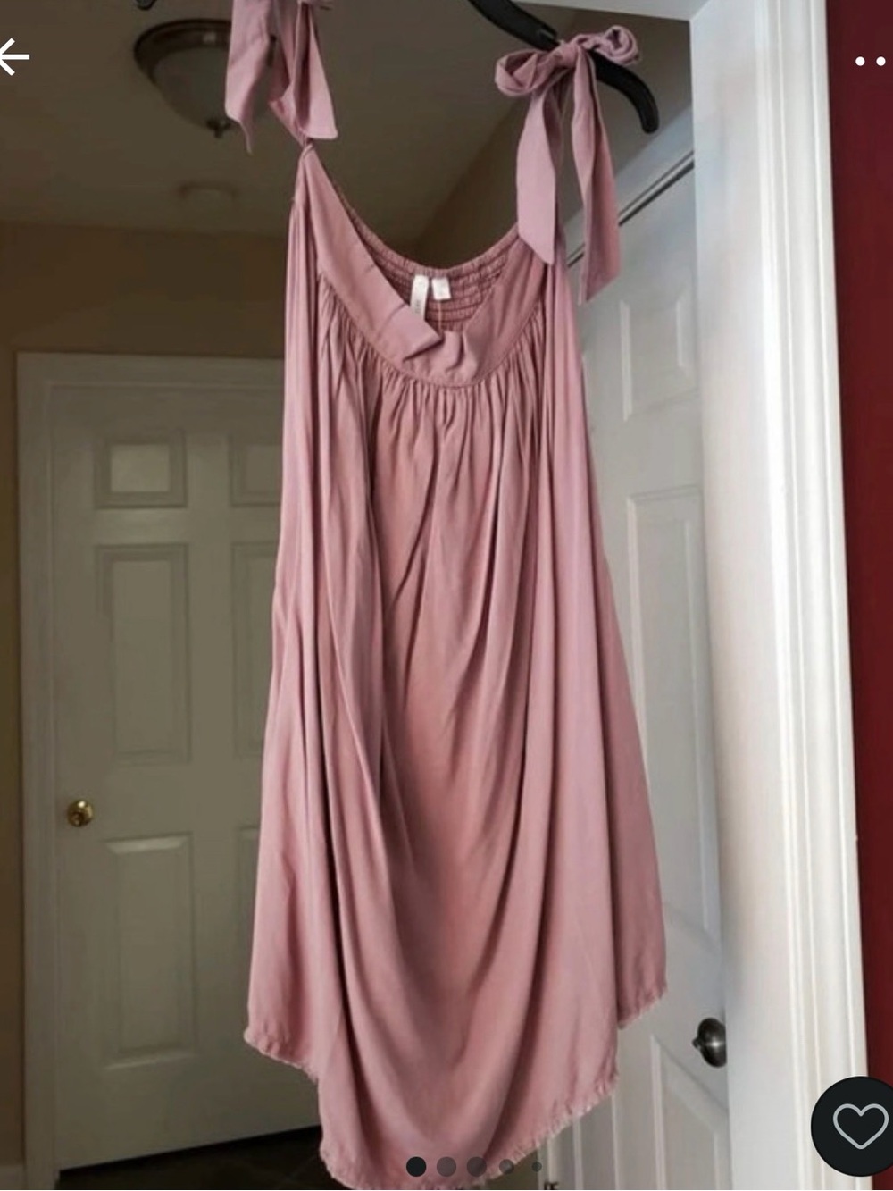 Adjustable Tie-Shoulder Mauve Mini Dress